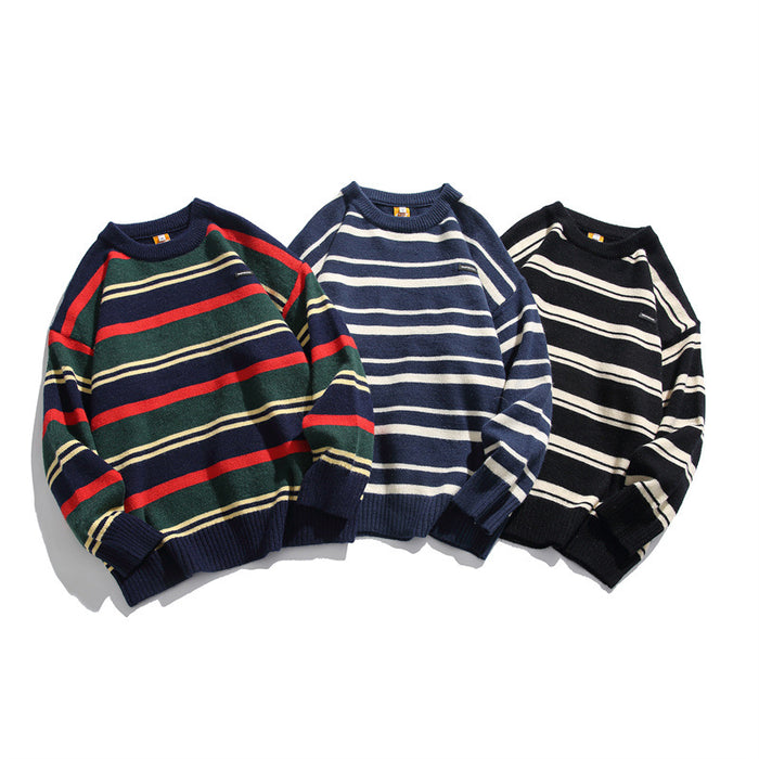 Winter sweaters trendy striped sweaters for men and women winter clothes for couples