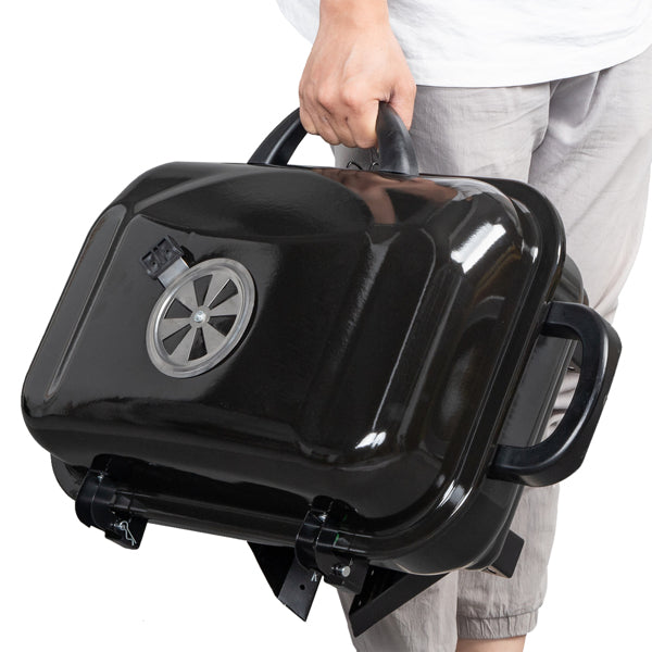 Portable Charcoal Grill BBQ and Smoker with Lid Folding Table Grill