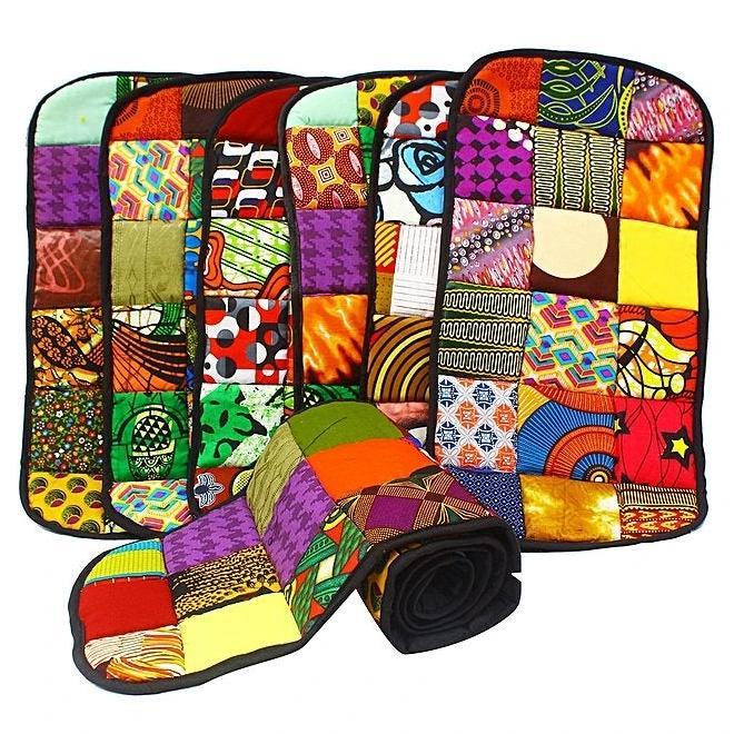 Set of 6 African Kitenge Patches Kitchen Table Placemat and Table